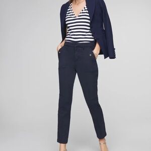 White House Black Market Black Hi Rise The Slim Ankle Pant w Belt 14L NWT